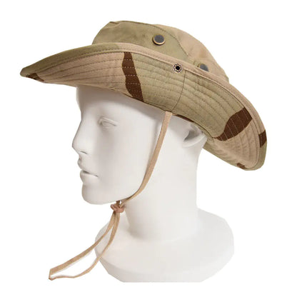 Boonie Bucket Hats Outdoor Fishing Hunting Wide Brim Mesh Camo Safari Sun Cap