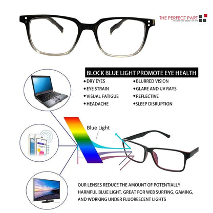 2 PK Unisex Blue Light Blocking Reading Glasses Computer Readers For Men Women